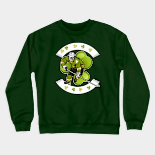 Ice Hockey Shamrock Clover St Patricks Day Hockey Irish Boys Crewneck Sweatshirt